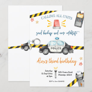 Polis Födelsedagsfest inbjudan
