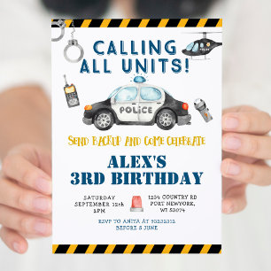 Polis Födelsedagsfest inbjudan