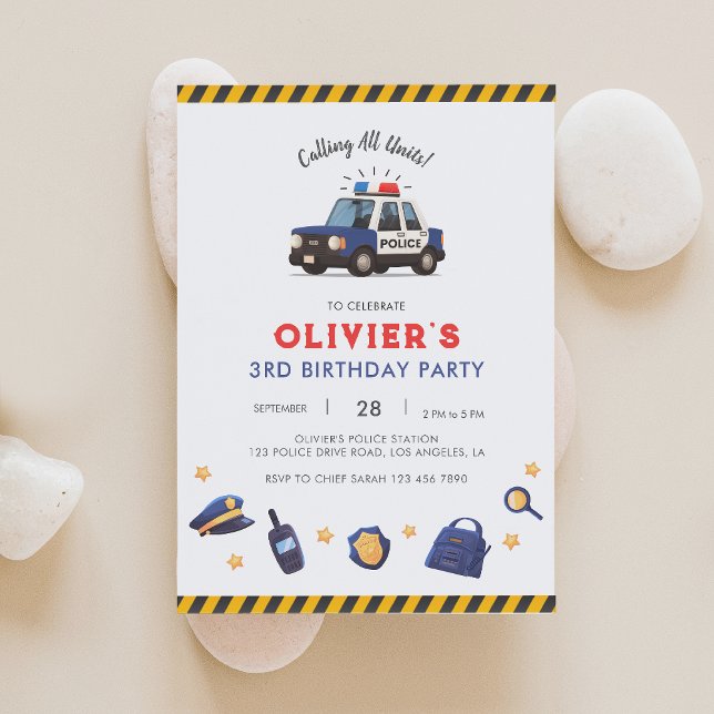 Polis Födelsedagsfest inbjudan 2 (Skapare uppladdad)