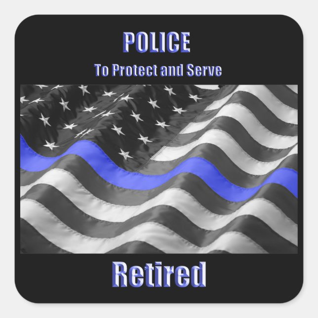 Polis Fyrkantigt Klistermärke (Framsida)