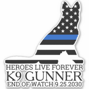 Polis Hund K9 Memorial Heroes Live Forever Car Klistermärken