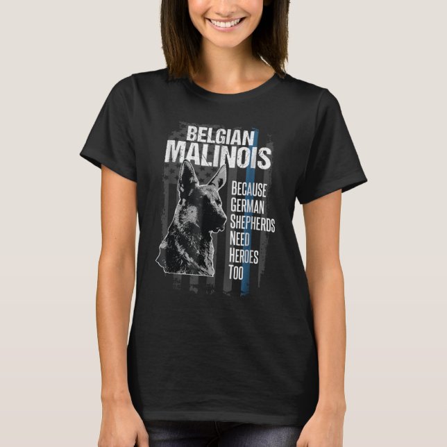 Polis Hund Malinois T Shirt (Framsida)