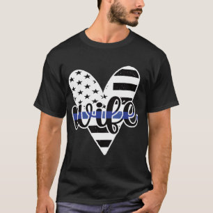 Polis i USA:s Flagga Proud Police Officer Blue Lin T Shirt