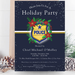 Polis jul Elegant firande Inbjudningar