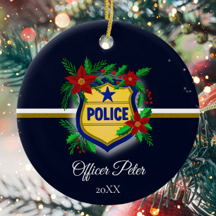Polis jul Elegant firande Julgransprydnad Keramik