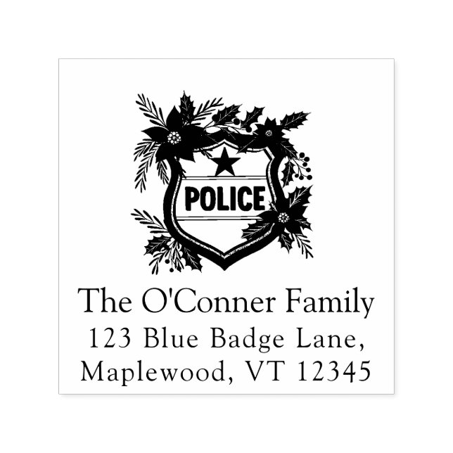 Polis jul elegant returadress självfärgande stämpel (Design)