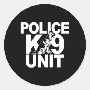 Polis K-9-enhet ger utskrift av Shepherd Front Bac Runt Klistermärke