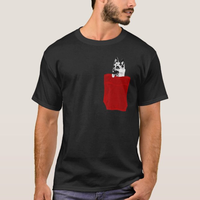 Polis K 9 Enhetstjänsteman Hund German Shepherd in T Shirt (Framsida)