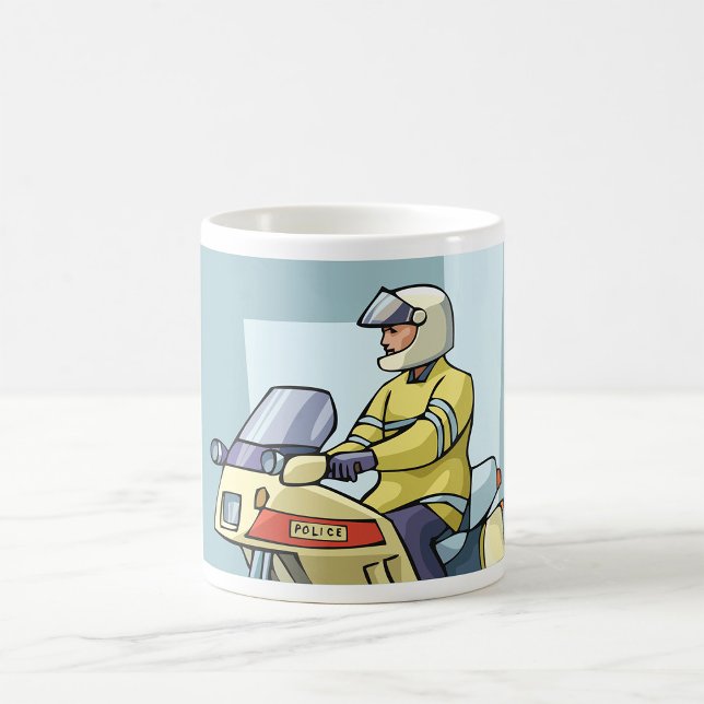 Polis Motorcykel Officer Trafikpolis Kaffemugg (Skapare uppladdad)
