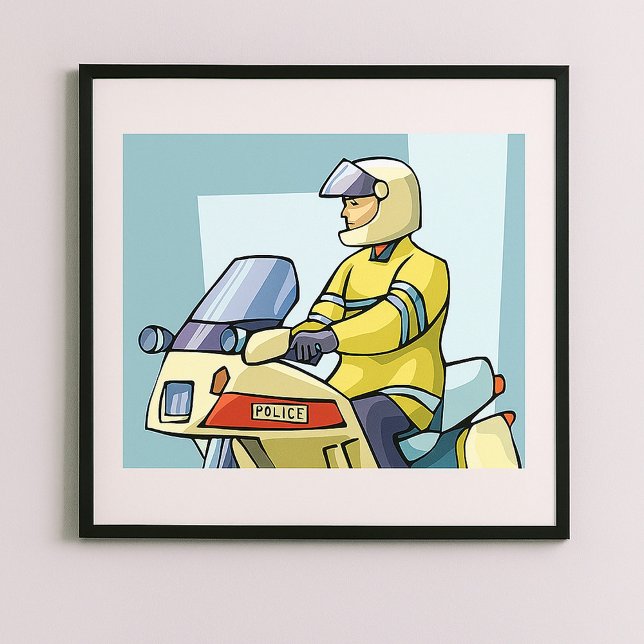 Polis Motorcykel Officer Trafikpolis Poster (Skapare uppladdad)