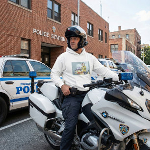 Polis Motorcykel Officerare Rättsväsende Hoodie