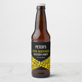 Polis Mysterium Födelsedagsfest Tema Ölflaska Etikett