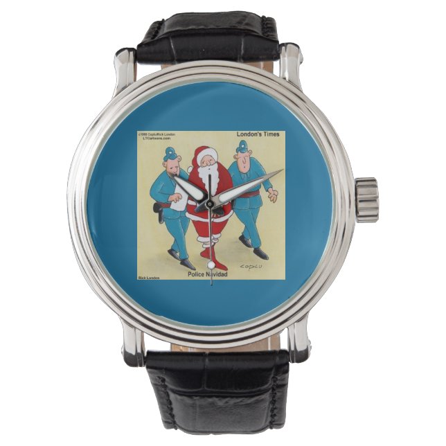 Polis Navidad Rolig Jul Klocka (Framsida)