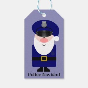 Polis Navidad Santa Presentetikett