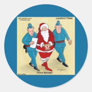 Polis Navidad: Tomten har varit mycket dum Runt Klistermärke