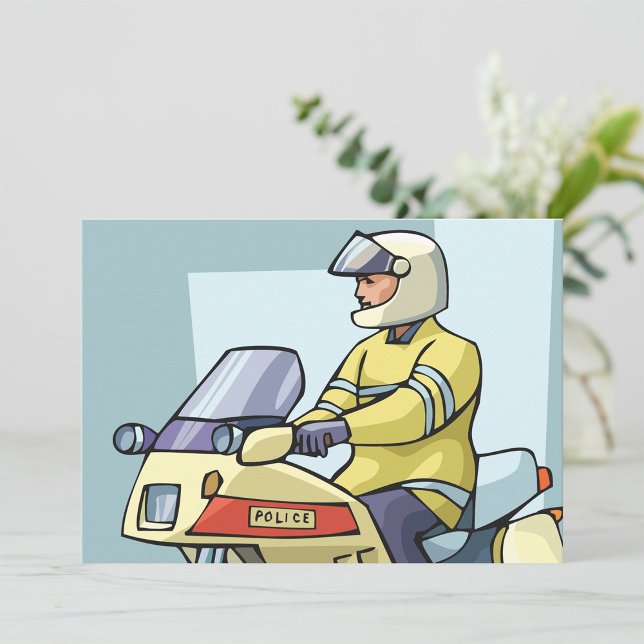 Polis på motorcykelinbjudningar inbjudningar (Skapare uppladdad)