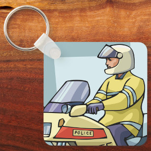 Polis på motorcykelns nyckelkedja nyckelring