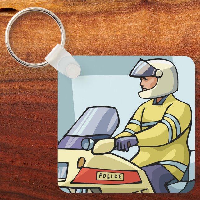Polis på motorcykelns nyckelkedja nyckelring (Skapare uppladdad)