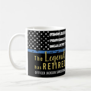 Polis Pension Amerikanska Flagga Thin Blue Line Kaffemugg