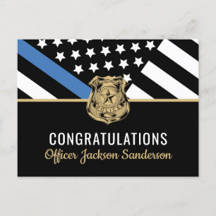 Polis Pension Blue Line Flagga Tillsatta lagar Inbjudan Vykort