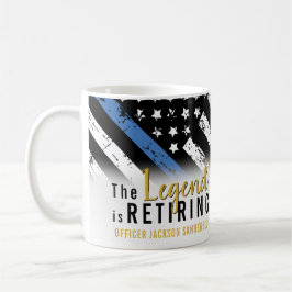 Polis Pension Blue Line Flagga Tillsatta lagar Kaffemugg