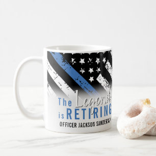 Polis Pension Blue Line Flagga Tillsatta lagar Kaffemugg