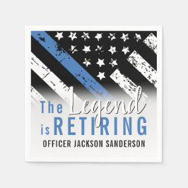 Polis Pension Blue Line Flagga Tillsatta lagar Pappersservett