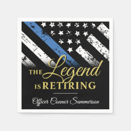Polis Pension Blue Line Flagga Tillsatta lagar Pappersservett