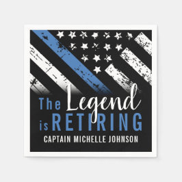 Polis Pension Blue Line Flagga Tillsatta lagar Pappersservett