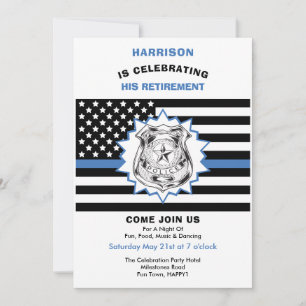 Polis Pension Thin Blue Line Firande Party Inbjudningar