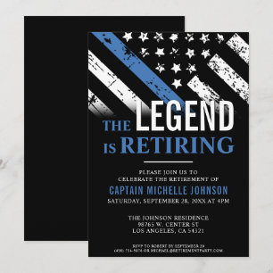 Polis Pension Thin Blue Line Flagga Party Inbjudningar