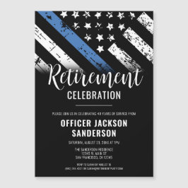 Polis Pension Thin Blue Line Tillsatta lagar Magnetisk Inbjudningskort
