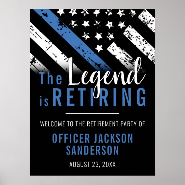 Polis Pension Thin Blue Line Tillsatta lagar Poster (Framsidan)