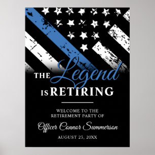 Polis Pension Thin Blue Line Tillsatta lagar Poster
