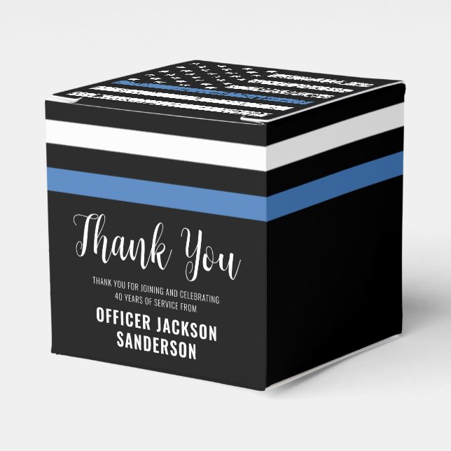 Polis Pension Thin Blue Line Tillsatta lagar Presentaskar (Framsidan Sidan)