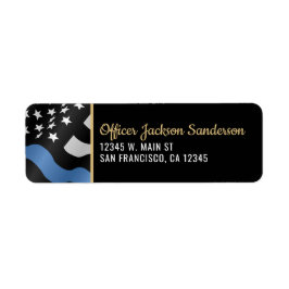 Polis Pension Thin Blue Line Tillsatta lagar Returadress Etikett