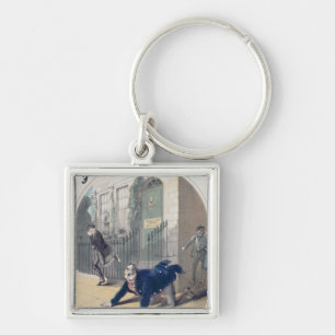 Polis! Polis! Sångbokomslag, c.1865 Fyrkantig Silverfärgad Nyckelring