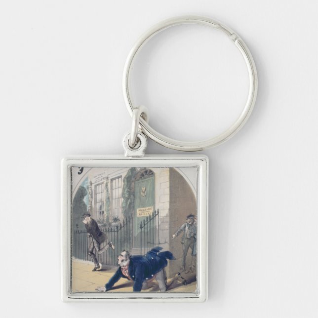 Polis! Polis! Sångbokomslag, c.1865 Fyrkantig Silverfärgad Nyckelring (Framsidan)