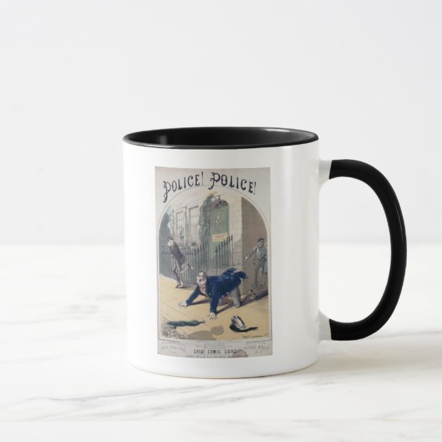 Polis! Polis! Sångbokomslag, c.1865 Mugg (Höger)