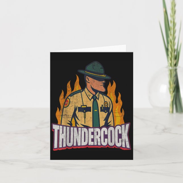 Polis Sergeant Cius Thunder Bodycam Roligt Meme  Kort (Framsida)