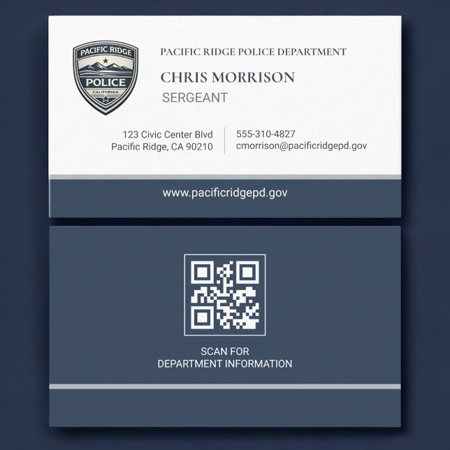 Polis Sergeant QR-kod Logotyp Visitkort (Skapare uppladdad)