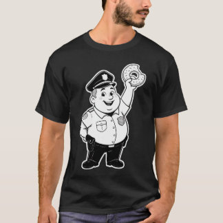 polis som äter en munk t shirt