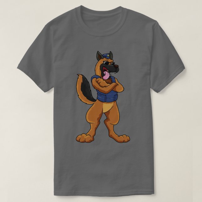 Polis som hund med skyddsväst t shirt (Design framsida)