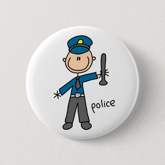Polis Stickman Knapp (Framsida)