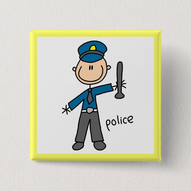 Polis Stickman Knapp (Framsida)
