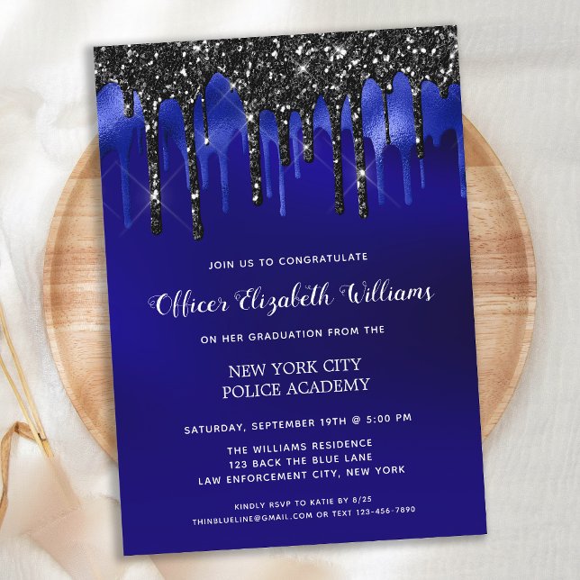 Polis Studenten Elegant Tillsatta lagar Inbjudningar (Skapare uppladdad)