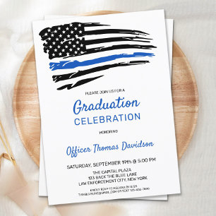 Polis Studenten Thin Blue Line American Flagga Meddelande Vykort
