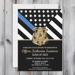 Polis Studenten Thin Blue Line Tillsatta lagar Inbjudningar