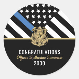 Polis Studenten Thin Blue Line Tillsatta lagar Runt Klistermärke