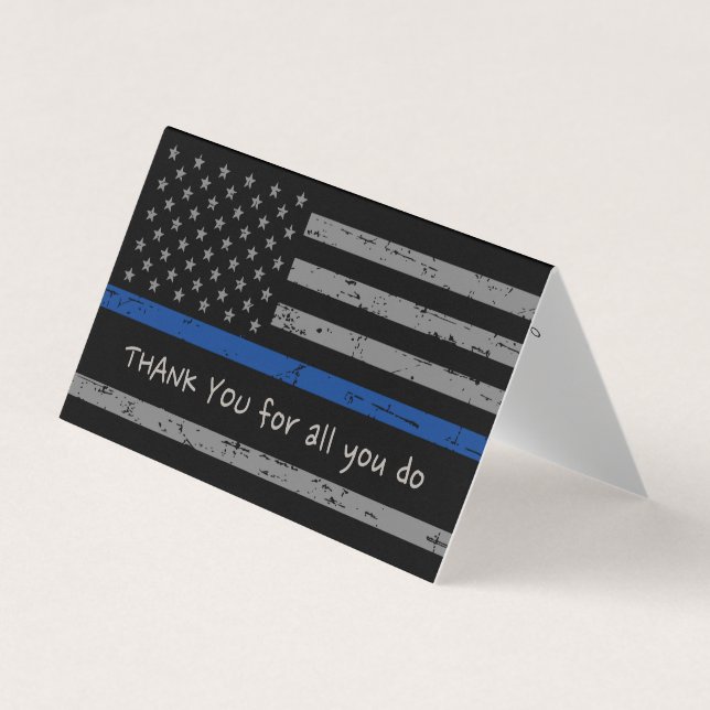 Polis Tack Thin Blue Line Visitkort (Framsida)